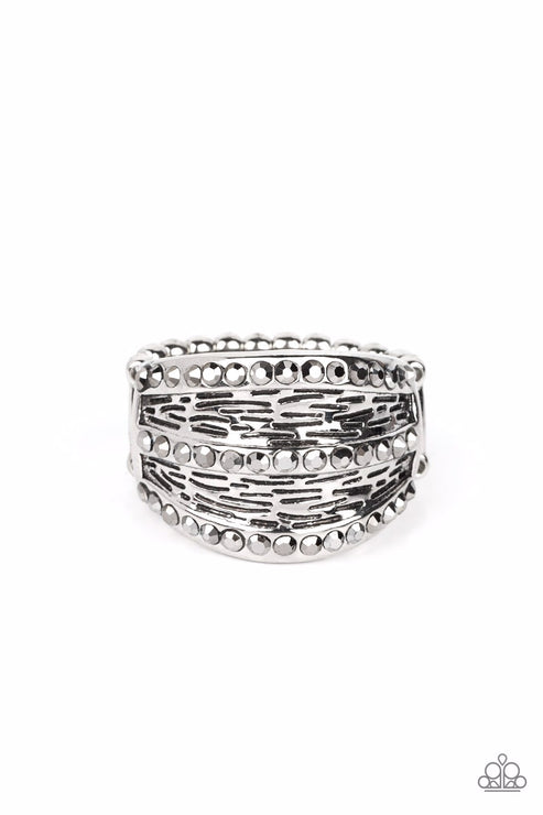 Juxtaposed Jewels - Silver Ring - Paparazzi Accessories – Bedazzle