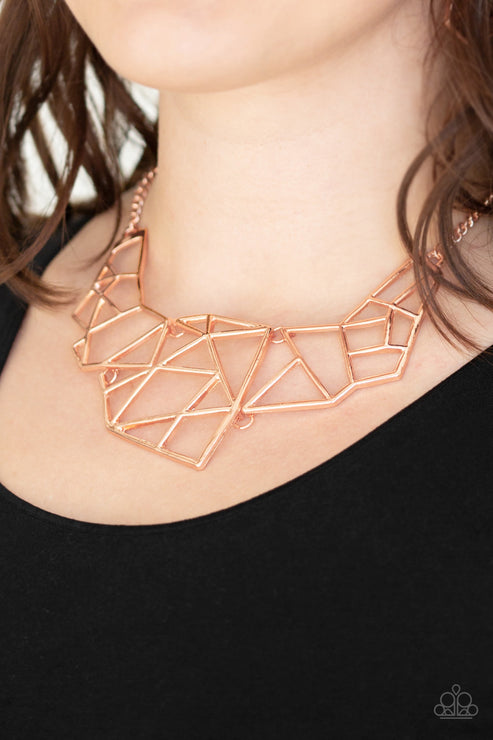 World Shattering Copper Necklace Paparazzi