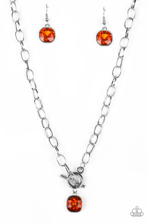 Dynamite Dazzle Orange Necklace Paparazzi