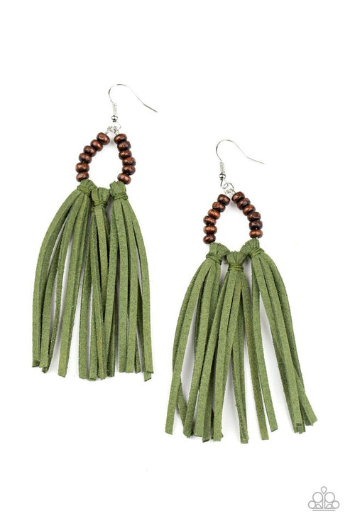 Easy To PerSUEDE Green Earrings Paparazzi