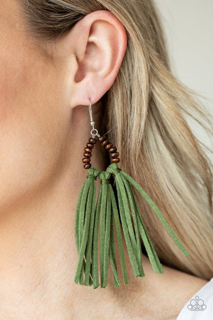 Easy To PerSUEDE Green Earrings Paparazzi