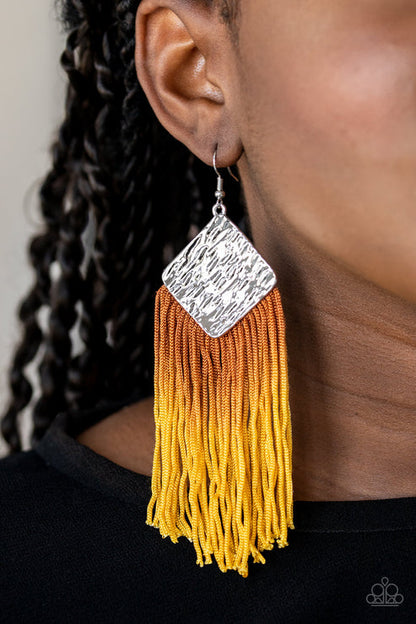 DIP The Scales Yellow  Earrings Paparazzi