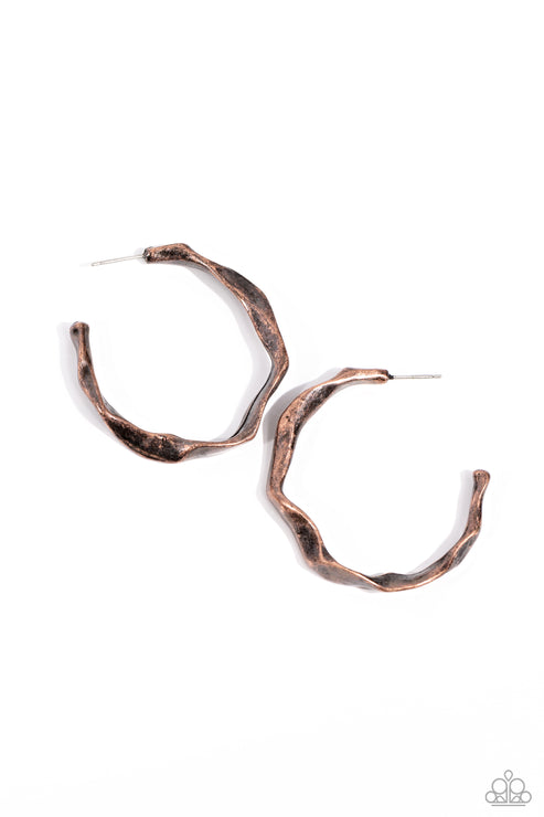 Coveted Curves Copper Hoop Earrings Paparazzi