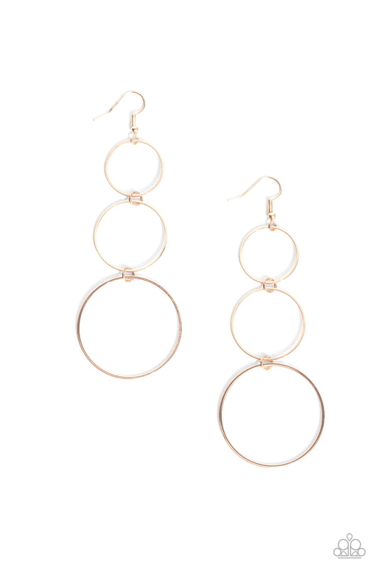 Urban Ozone Rose Gold Earrings Paparazzi