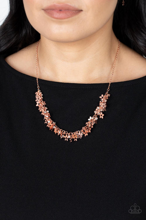 Fearlessly Floral Copper Necklace Paparazzi