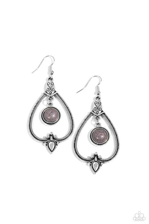 Rocky Mountain Royalty Silver Earrings Paparazzi