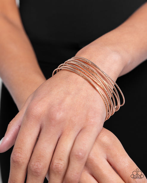 Monochromatic Crossover Rose Gold Bracelet Paparazzi