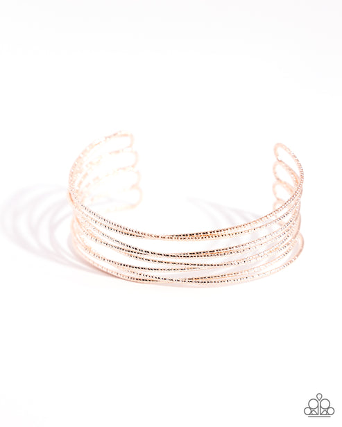 Monochromatic Crossover Rose Gold Bracelet Paparazzi