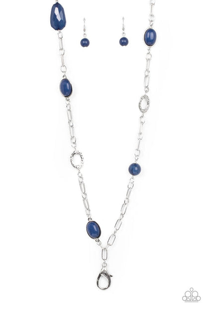 Barcelona Bash Blue Lanyard Necklace Paparazzi