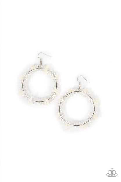 Ocean Surf White Earrings Paparazzi