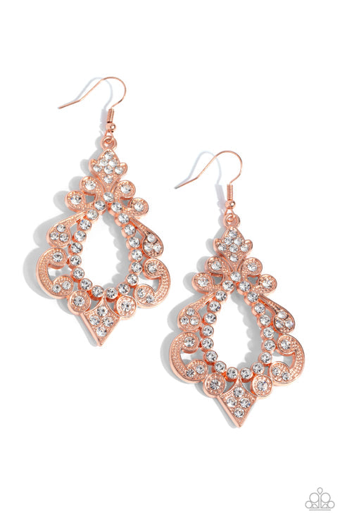 Fit for a DIVA Copper  Earrings Paparazzi