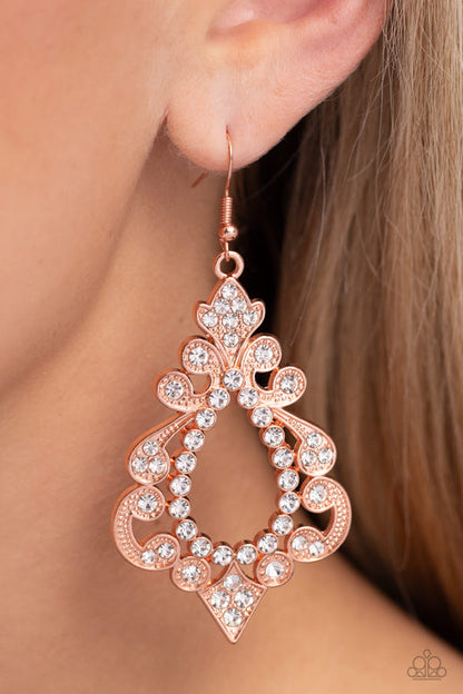 Fit for a DIVA Copper  Earrings Paparazzi