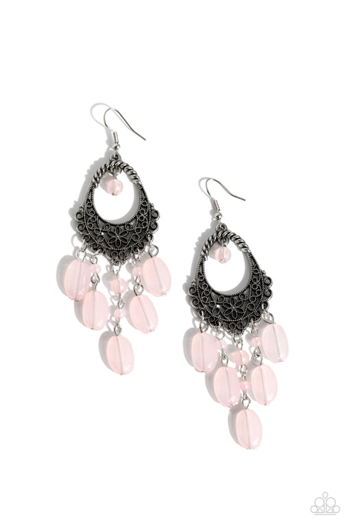 Botanical Escape Pink Earrings Paparazzi