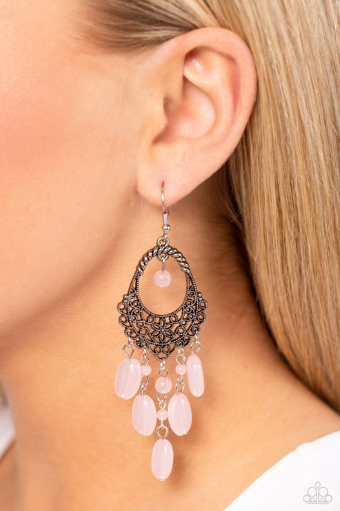 Botanical Escape Pink Earrings Paparazzi