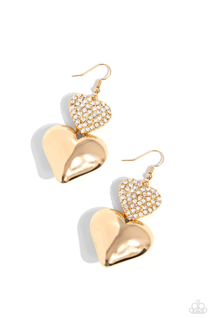 Charming Connection Gold Earrings Paparazzi