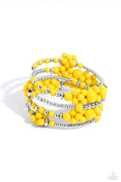 Compelling Clouds Yellow Bracelet Paparazzi