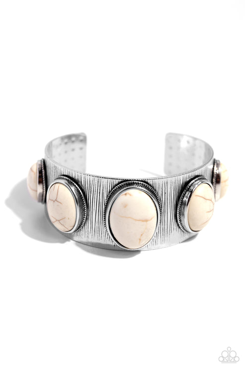 Earthy Echo White Bracelet Paparazzi