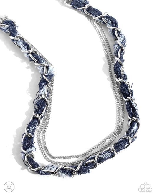 Denim Danger Silver Necklace Paparazzi