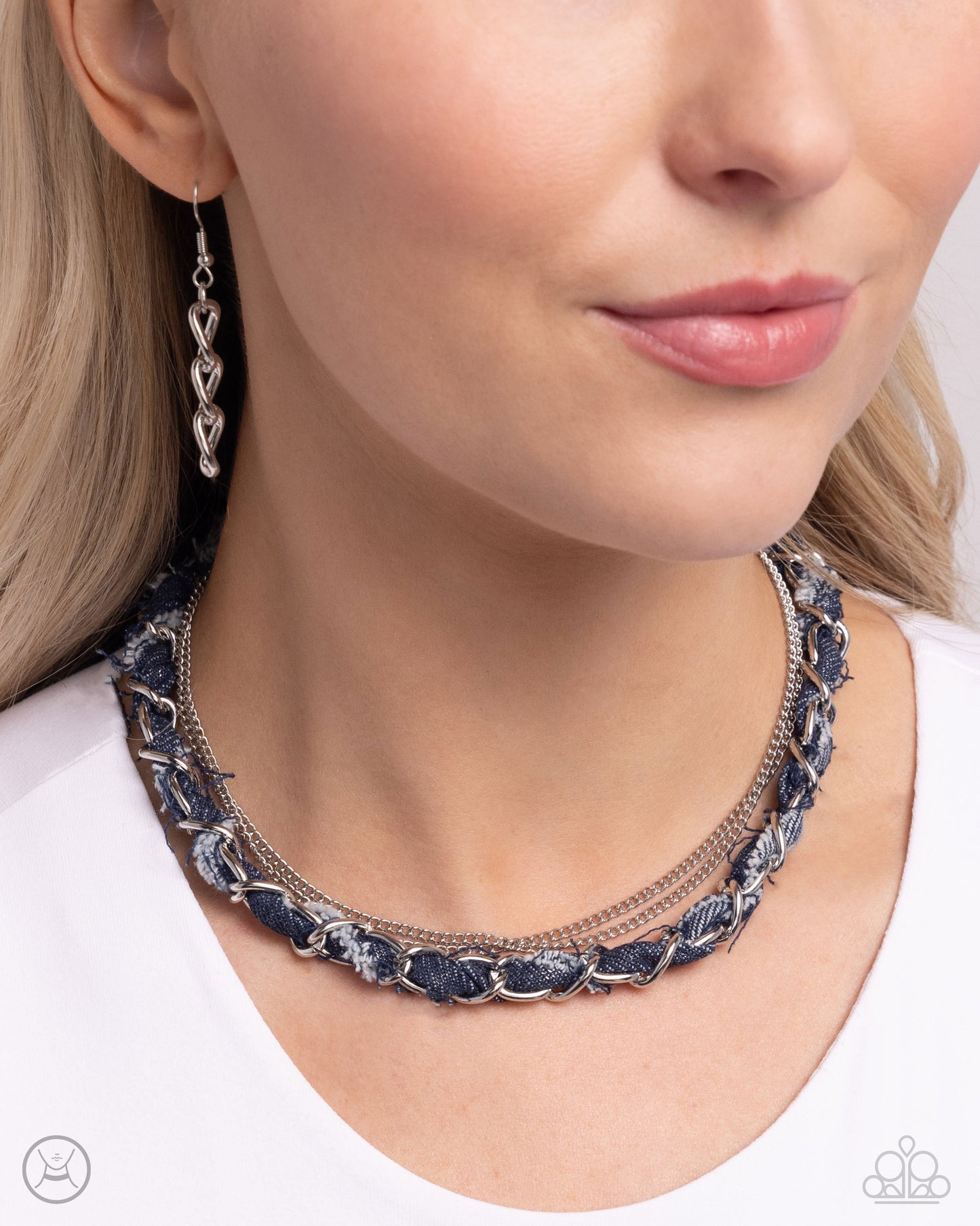 Denim Danger Silver Necklace Paparazzi