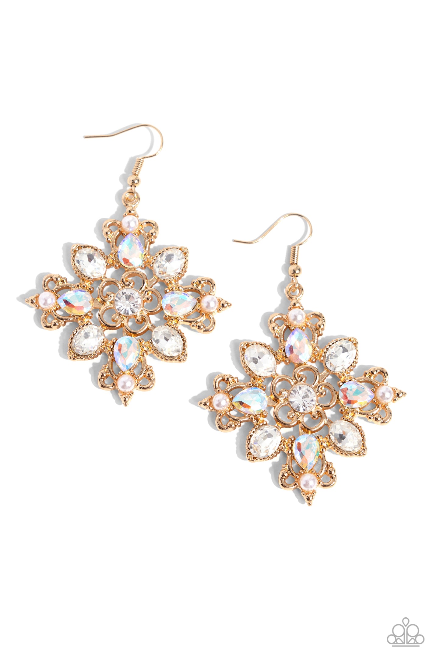 Fancy-Free Florals Gold Earrings Paparazzi