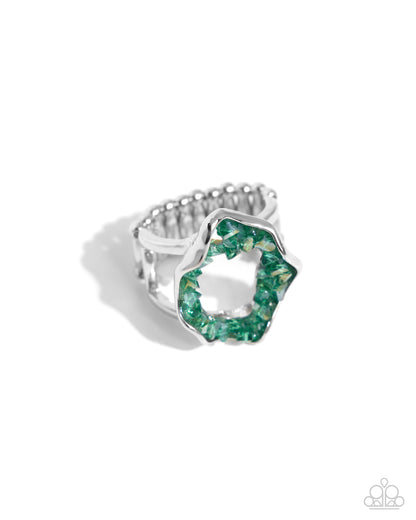 Geode Grace Green Ring Paparazzi