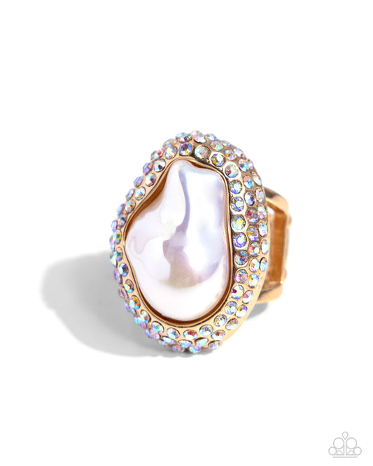 Opulent Ocean Gold Ring Paparazzi