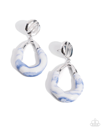 High-Sheen Swirls Blue Earrings Paparazzi