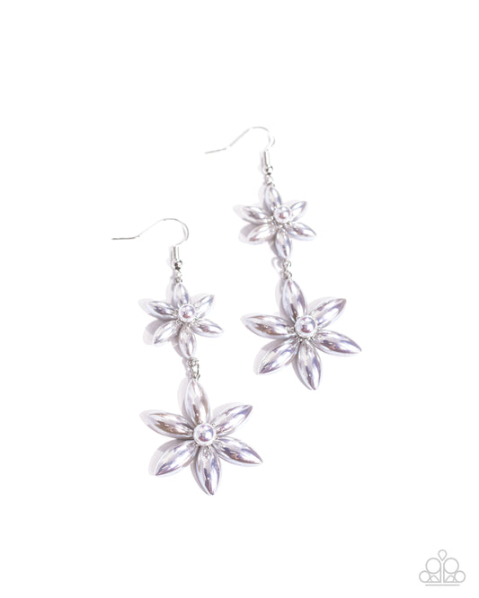 Pearl Posy Silver Earrings Paparazzi