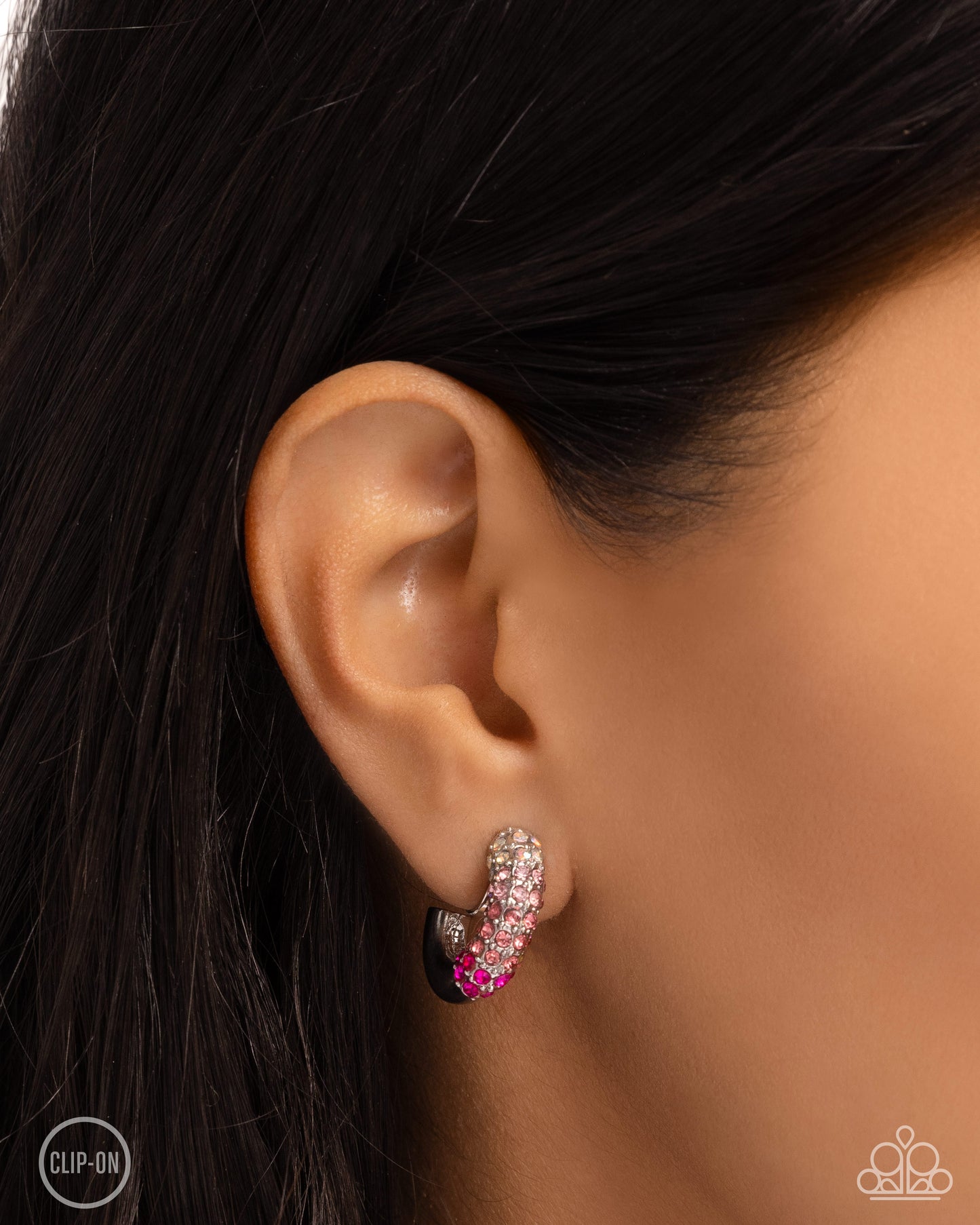 Ombré Observer Pink Clip On Earrings Paparazzi