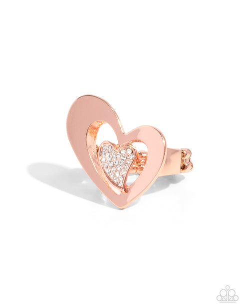 Abstract Amor Copper Ring Paparazzi