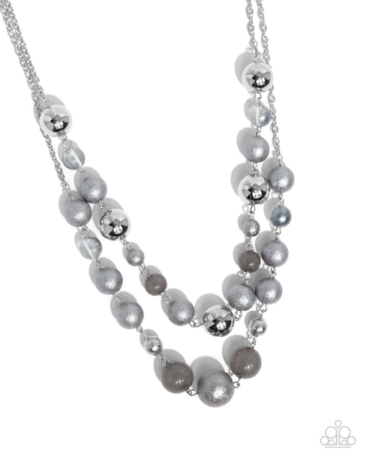 Beaded Benefit Silver Necklace Paparazzi