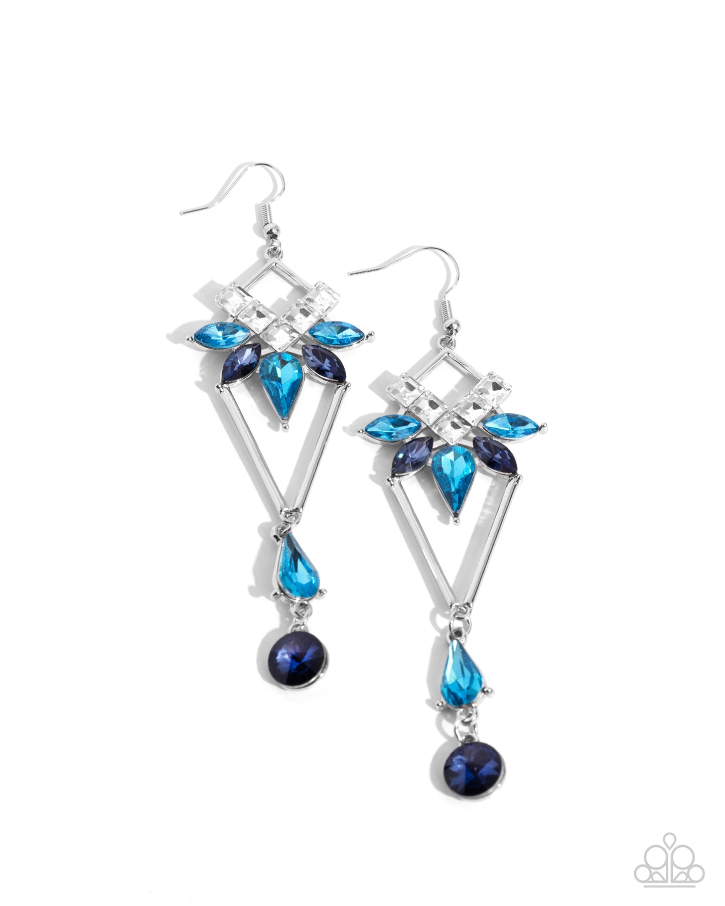 Shoulder-Dusting Shimmer Blue Earrings Paparazzi