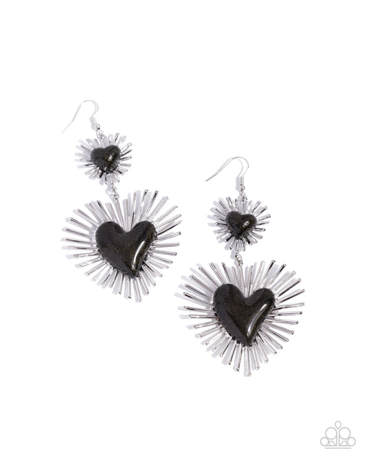 Sunburst Sweethearts Black Earrings Paparazzi