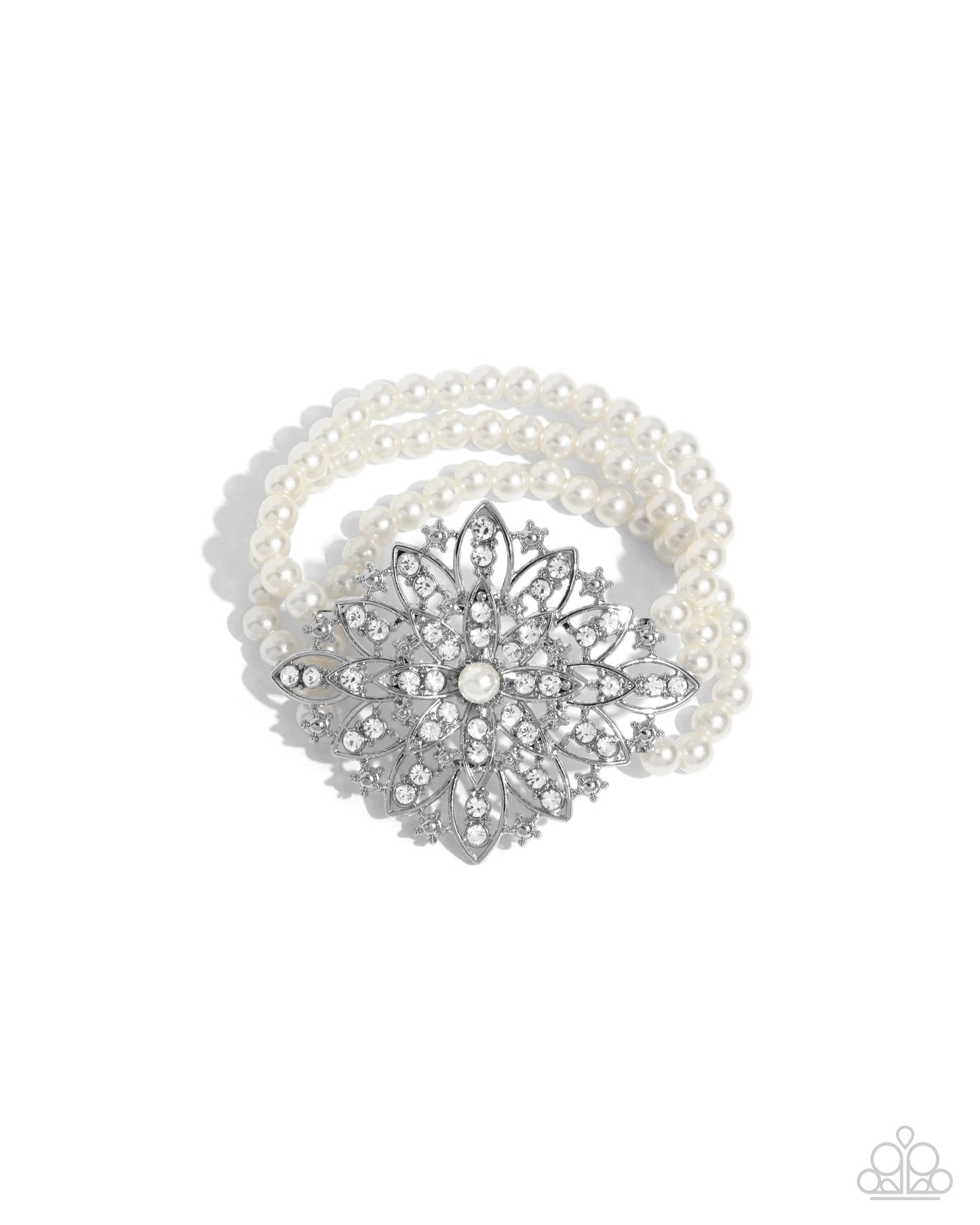 Flattering Florals White Bracelet Paparazzi