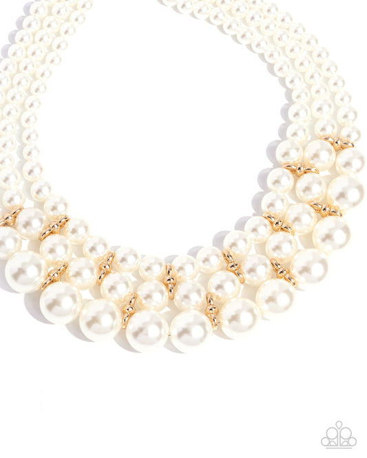 Glossy Gala Gold Necklace Paparazzi