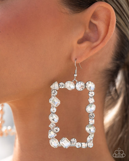 Wishful Wardrobe White Earrings Paparazzi