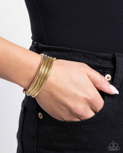 Coiled Command Gold Bracelet Paparazzi