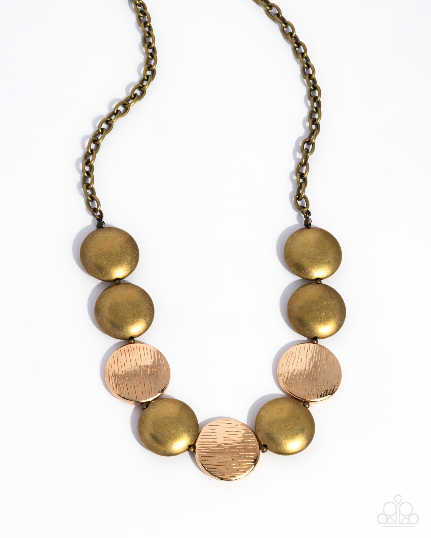 Engraved Energy Brass Necklace Paparazzi