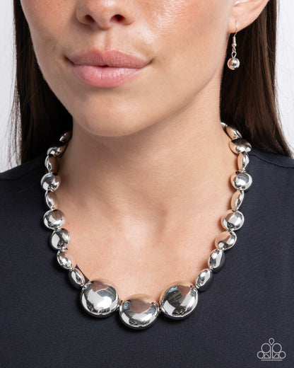 Reflective Roar Silver Necklace Paparazzi