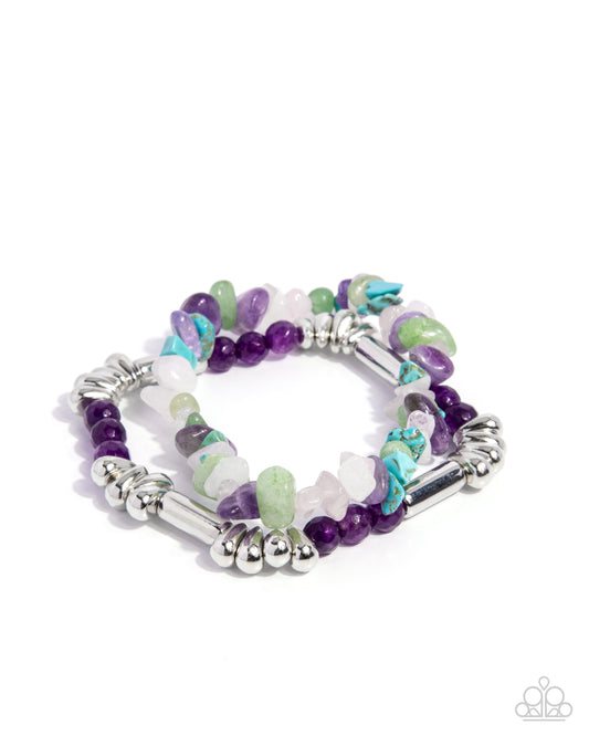 Stony Sequence Purple Bracelet Paparazzi