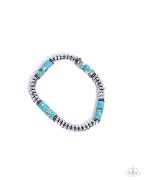 Marbled Mecca Blue Bracelet Paparazzi