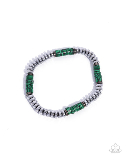 Marbled Mecca Green Bracelet Paparazzi