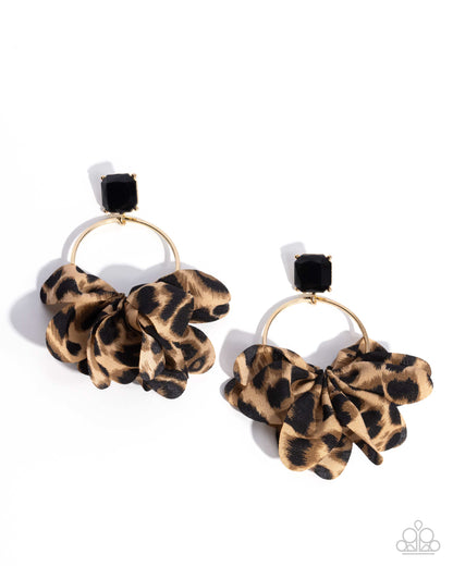 Charming Cheetah Gold Earrings Paparazzi