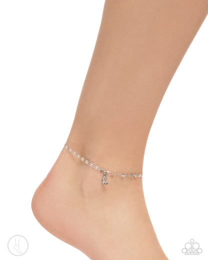 Crescent Chic Silver Ankle Bracelet Paparazzi