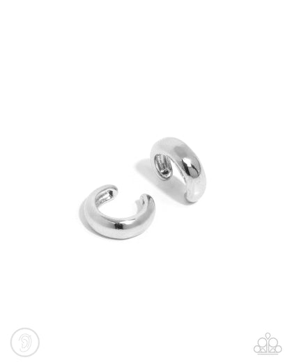 Classic Cuff Silver Ear Cuff Earrings Paparazzi