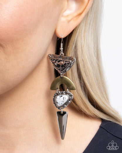 Shape Shifting Stones Black Earrings Paparazzi