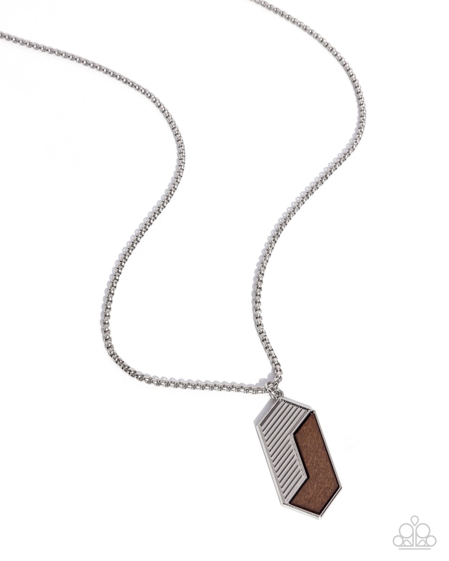 WOODWORK Study Silver Necklace Paparazzi