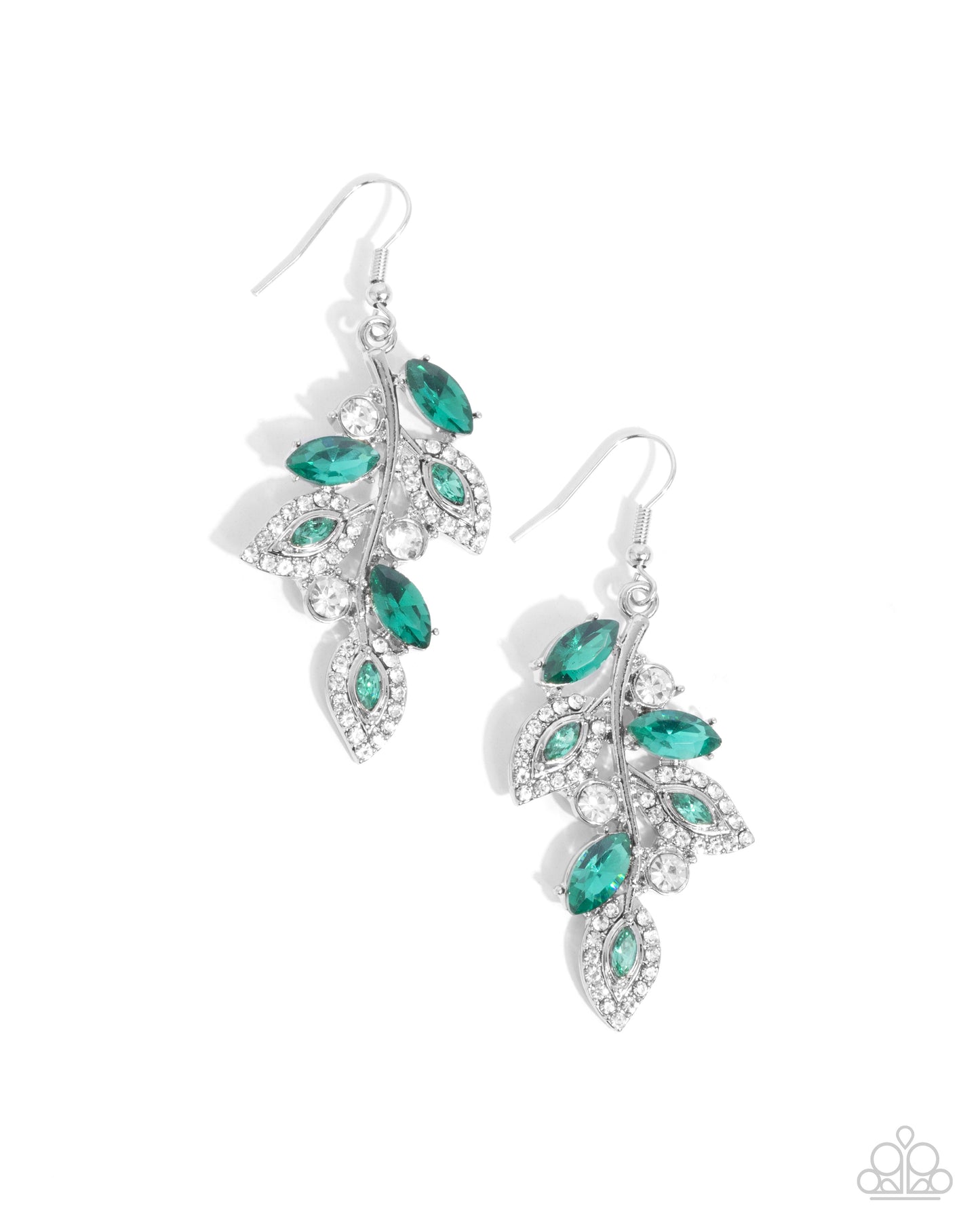 Flourishing Feature Green Earrings Paparazzi