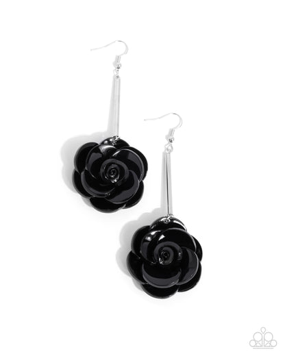 Saccharine Sprig Black Earrings Paparazzi