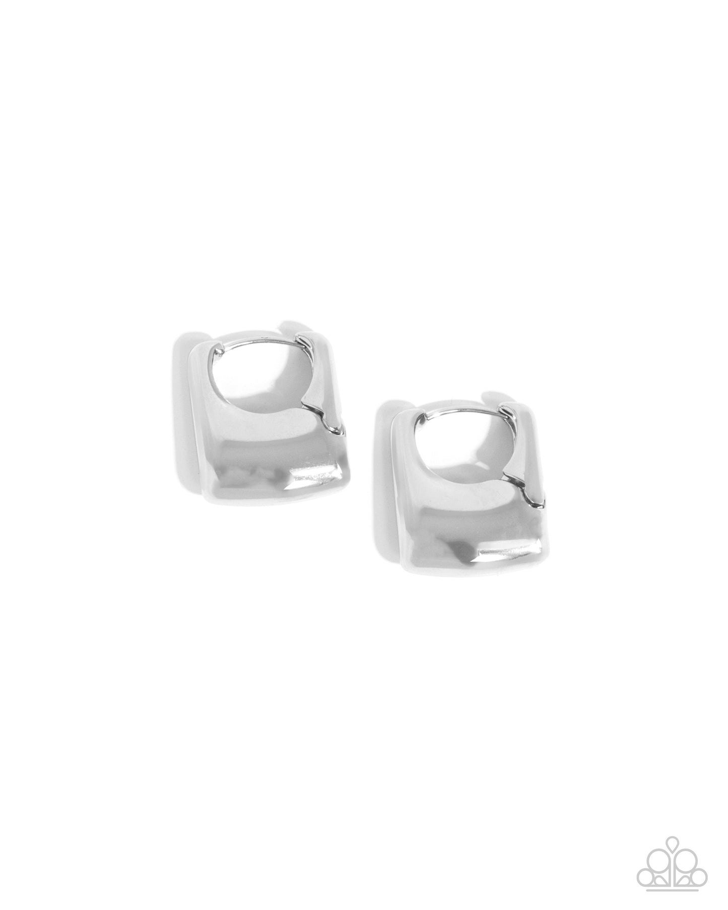 Square Symmetry Silver Hoop Earrings Paparazzi